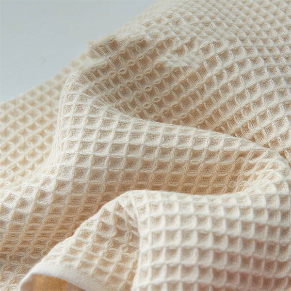 Toalla Absorbente de Algodón Puro Estilo Japonés con Patrón Honeycomb
