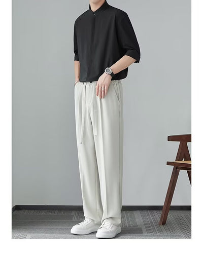 Camisa Cuello Mao Manga Corta Estilo Chino - Image 12