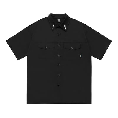 Camisa de Trabajo Talla Grande Suelta con Bordado - Image 11