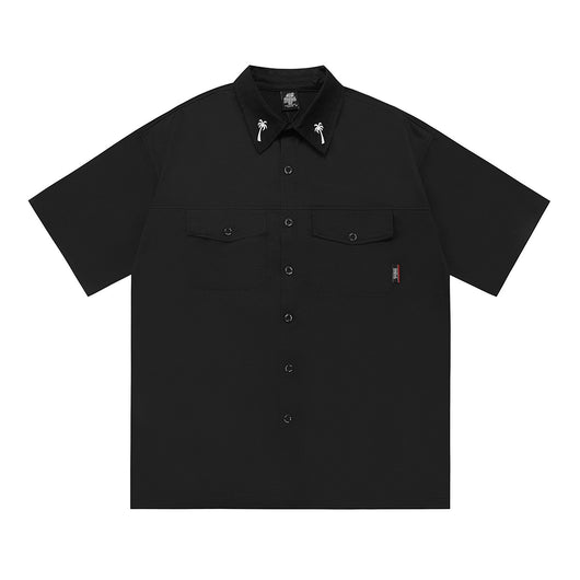 Camisa de Trabajo Talla Grande Suelta con Bordado - Image 11