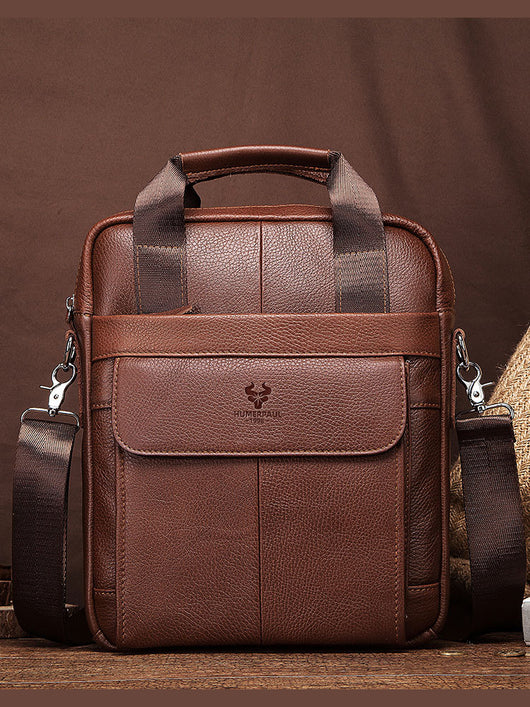 Bolsa Mensajero Ejecutiva Hummer en Cuero Genuino para Hombre - Image 3