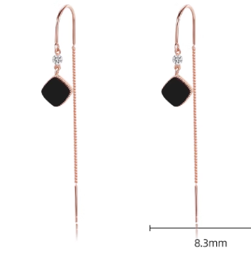 Aretes Cuadrados con Borla en Plata Esterlina para Mujer - Image 6