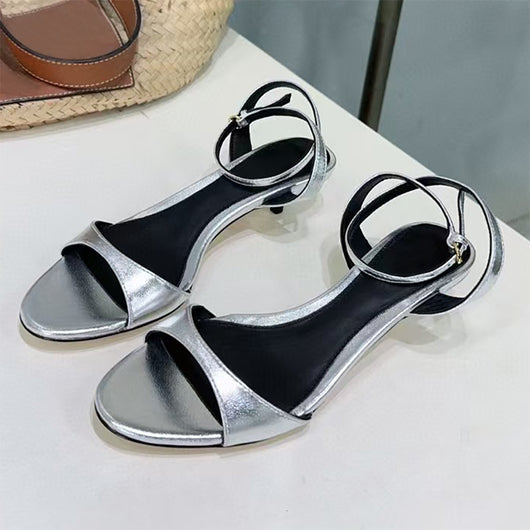 Sandalias Retro de Cuero con Tacón Kitten - Estilo Francés Abierto - Image 6