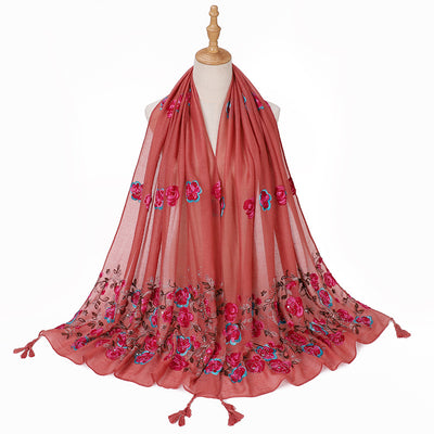 Chal de Viaje Elegante con Bordado Artesanal - Image 10