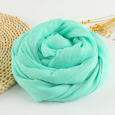 Pañuelo Artístico de Algodón y Lino en Colores Puros para Mujer - Image 33
