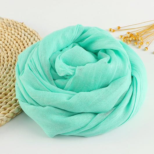 Pañuelo Artístico de Algodón y Lino en Colores Puros para Mujer - Image 33