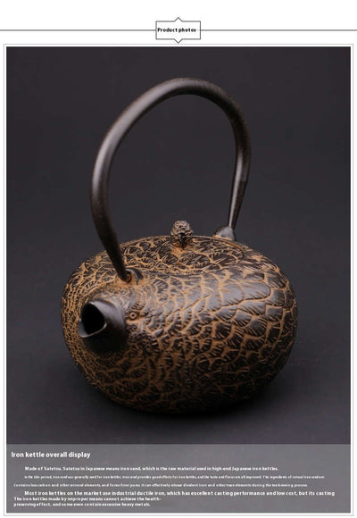 Tetera Artesanal Japonesa de Hierro Fundido con Patrón de Codorniz - Image 12