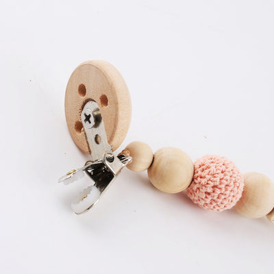 Mordedor de Madera Natural Tejido a Crochet Personalizado para Bebé - Image 3