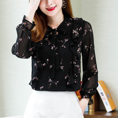 Blusa Floral Elegante Talla Grande Manga Larga - Image 4