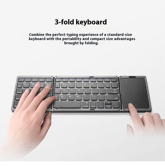 Teclado Inalámbrico Plegable con Touchpad para Móvil, Tablet y Laptop
