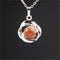 Natural Crystal Pequeño Flower Pendant Necklace Golden sand