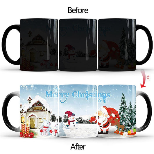 Taza Mágica Navideña con Cambio de Color por Temperatura