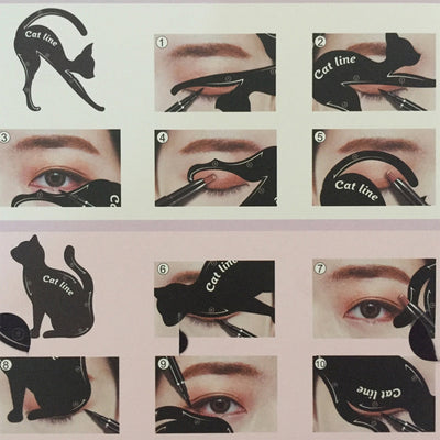 Plantilla de Delineador Felino y Sombra de Ojos - Herramienta de Maquillaje Cat Eye - Image 6