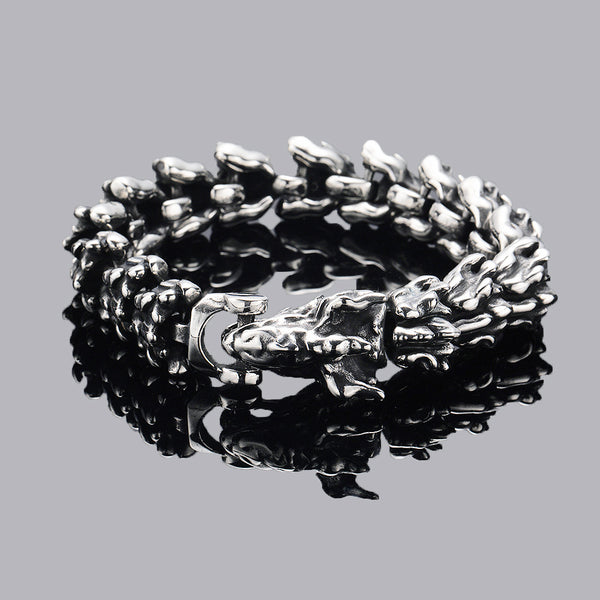 Pulsera Vintage Cabeza de Dragón para Hombre - Acceorio de Poder y Estilo