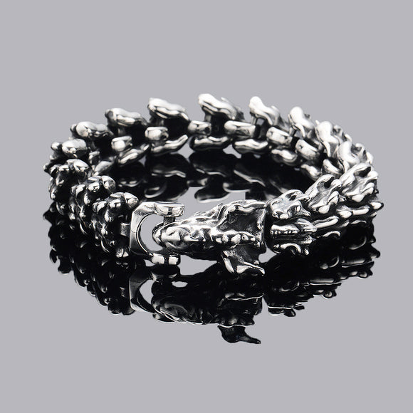Pulsera Vintage Cabeza de Dragón para Hombre - Acceorio de Poder y Estilo