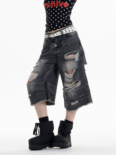 Shorts Denim Rotos Cintura Alta Sueltos para Mujer - Image 17
