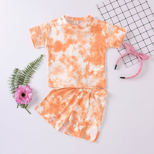 Conjunto Infantil Tie-Dye: Playera y Shorts de Manga Corta - Image 4