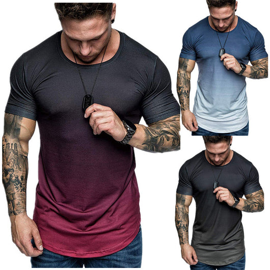 Playera Degradado Cuello Redondo Manga Corta para Hombre - Image 6