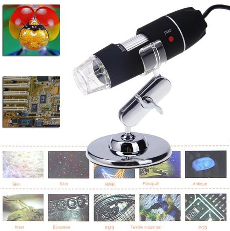 Microscopio Digital USB Portátil 1000X con 8 LED - Cámara de Inspección Profesional
