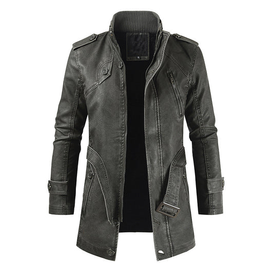 Chaqueta de Cuero Slim Fit Térmica para Hombre - Image 5