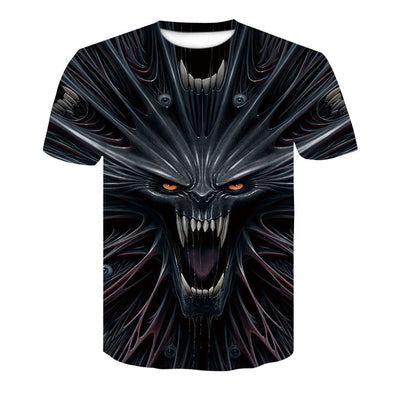 Playera Hombre Calavera Póker 3D - Cuello Redondo Manga Corta Verano Casual - Image 18