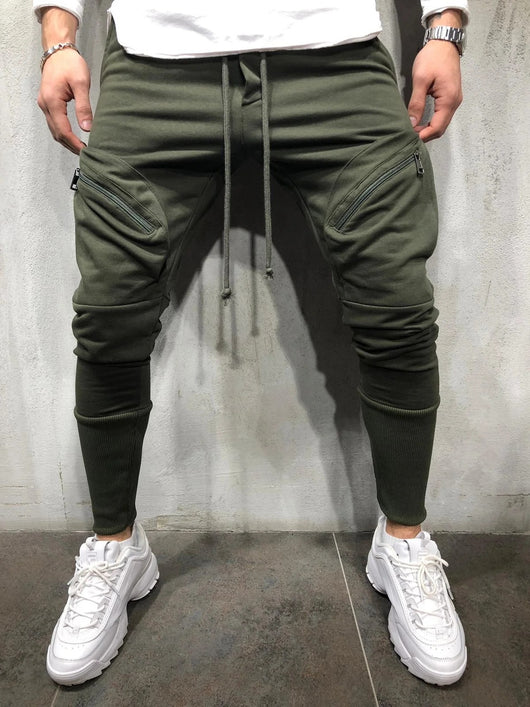 Pantalones deportivos casuales para hombre con bolsillos con cierre - Image 15