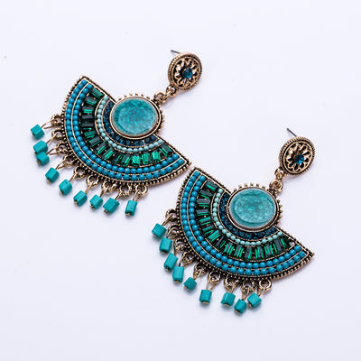 Aretes Bohemios Elegantes con Borlas y Cuentas