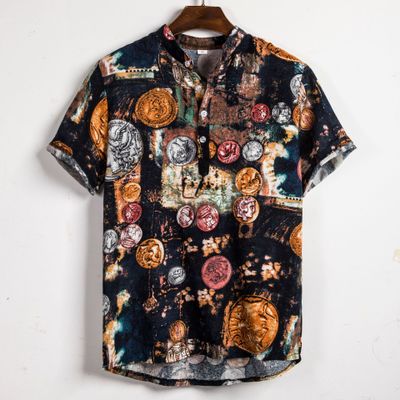 Camisa Casual de Manga Corta Estampada para Hombre - Image 6