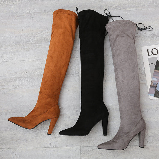 Botas Altas Stretch con Tacón y Punta Afilada - Image 8