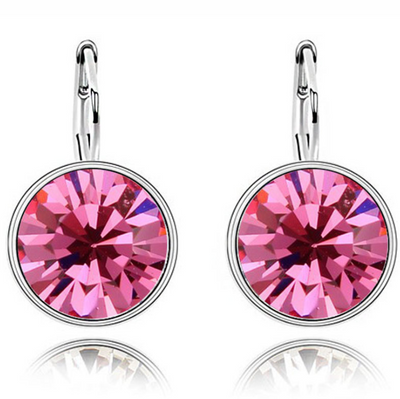 Aretes de Cristal Austriaco con Clip Redondo Brillante - Image 3