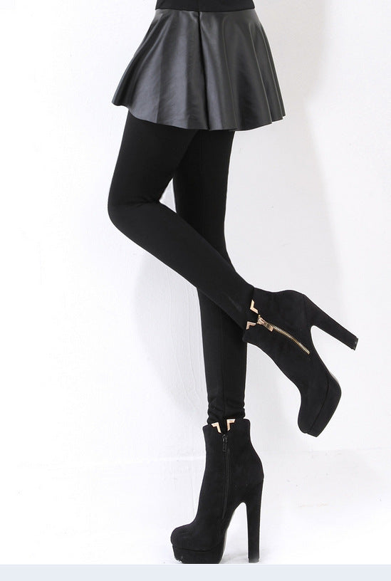 Leggings de Cuero PU con Costuras Decorativas para Mujer - Image 15