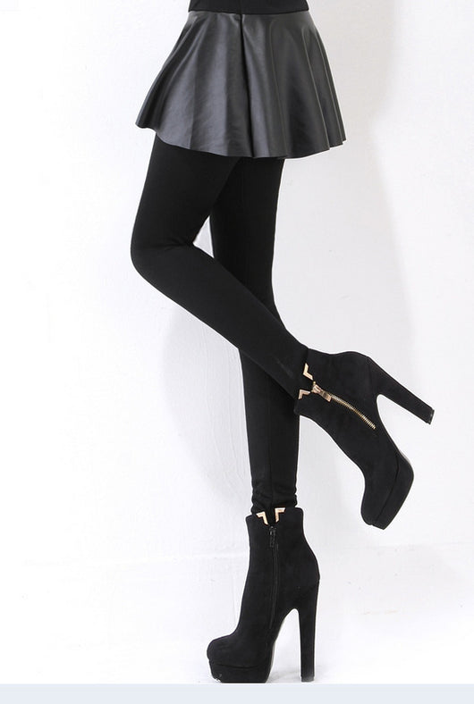 Leggings de Cuero PU con Costuras Decorativas para Mujer - Image 15