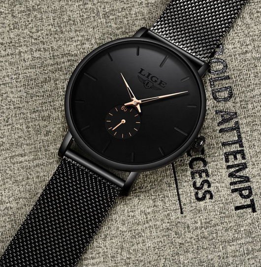 Reloj de Pulsera Hombre con Malla Metálica y Movimiento de Cuarzo - Image 5