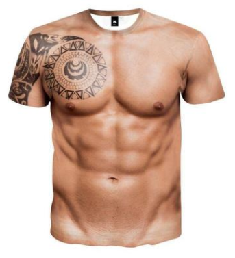 Playera 3D con Estampa de Músculo - Cuello Redondo para Hombre - Image 2