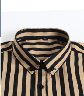 Camisa Manga Larga a Rayas Slim Fit Estilo Japonés para Hombre - Image 14