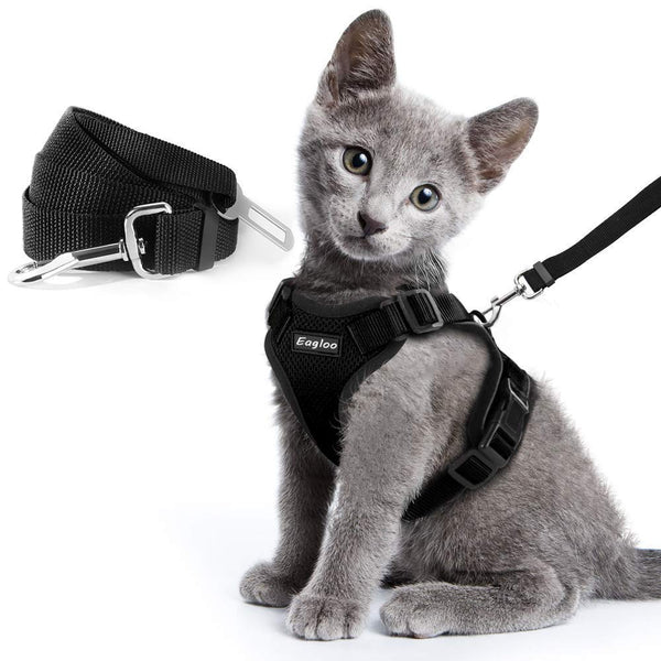 Arnés de Chaleco para Gato a Prueba de Escape con Adaptador de Cinturón de Seguridad