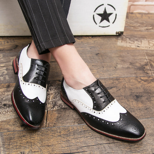 Zapatos Brogues Estilo Británico con Cordones y Detalles en Contraste para Hombre - Image 3