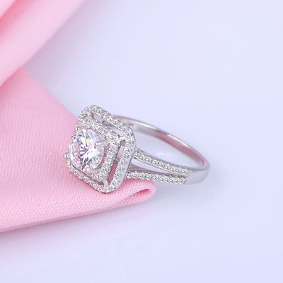Anillo de Matrimonio para Parejas con Diamante Simulado de 1 Quilate