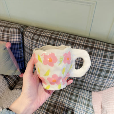Taza Desayunera Artesanal Pintada a Mano con Flores Irregulares - Image 8
