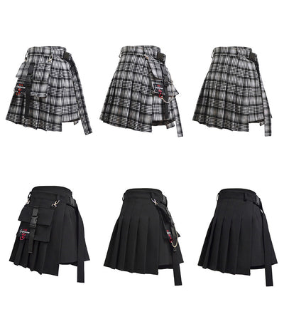 Falda Gótica Harajuku con Cadenas y Bolsillos Irregulares - Image 8