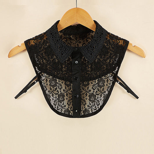 Cuello Falso de Encaje Hueco Monocromático - Image 10