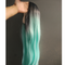 Peluca Larga Degradado Verde - Cabello Liso Sintético con Encaje Frontal