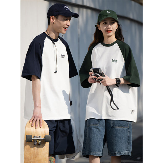 Camiseta Raglan Casual Japonesa para Hombre - Corte Relajado - Image 4