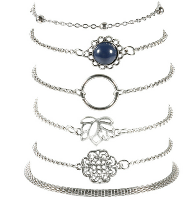 Juego de 6 Pulseras de Piedra con Hojas de Loto - Diseño Trendy Europa y Estados Unidos - Image 10