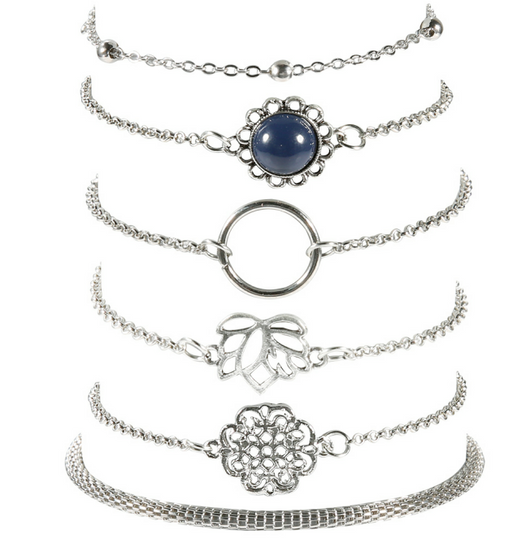 Juego de 6 Pulseras de Piedra con Hojas de Loto - Diseño Trendy Europa y Estados Unidos - Image 10