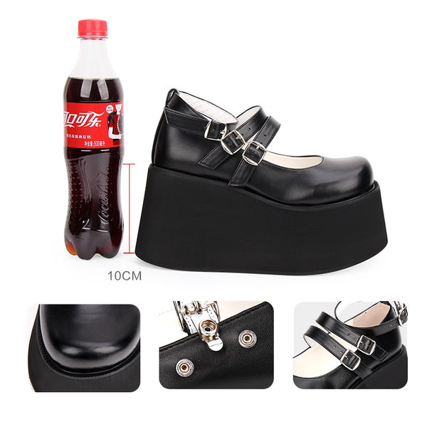 Zapatos Mocasín con Suela Gruesa y Doble Cinturón