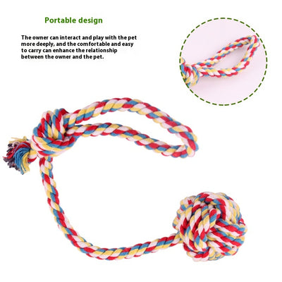 Juguete de Cuerda Trenzada para Tirar y Morder - Pelota de Algodón - Image 4