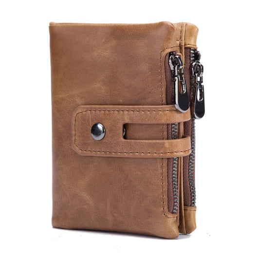 Billetera de Cuero Encerado para Hombre con Doble Cierre y Protección Antirrobo - Image 19