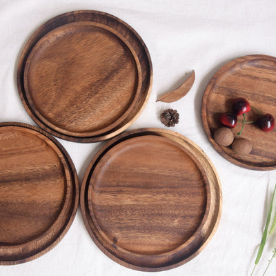 Plato Redondo de Madera Natural - Image 4