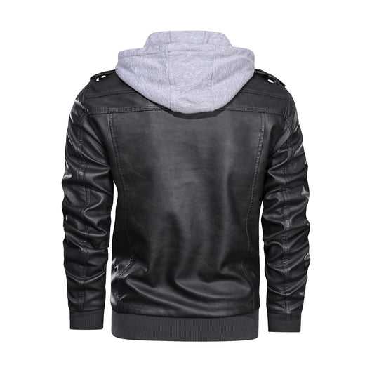 Chaqueta de Cuero Negro Slim Fit para Hombre - Abrigo de Otoño con Cierre - Image 3